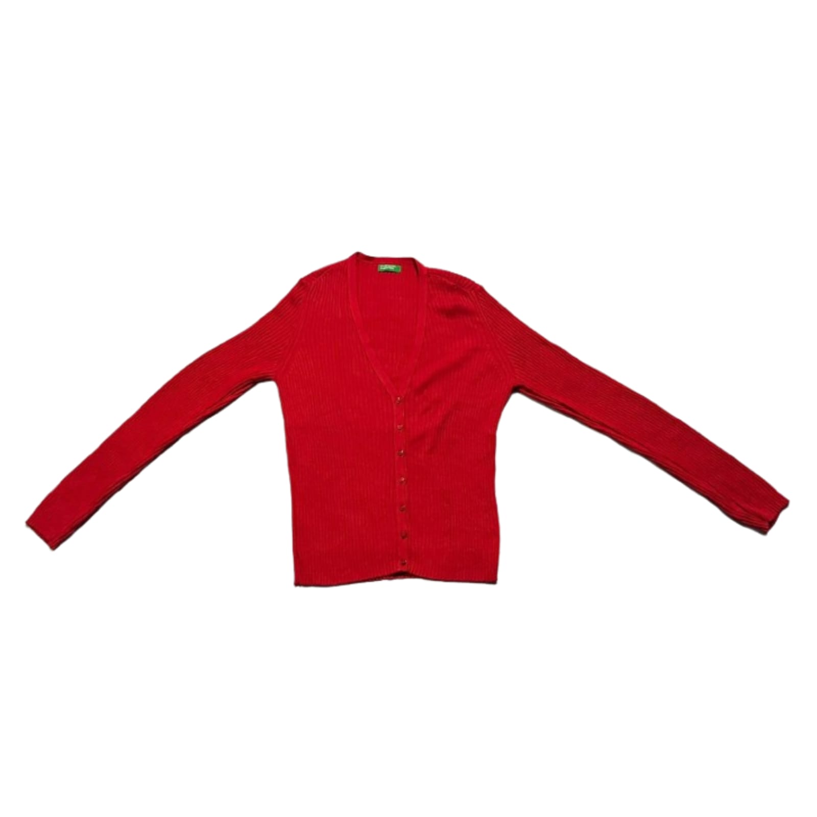 Fine Ribbed V-Neck Button-Front Cardigan - Image 2