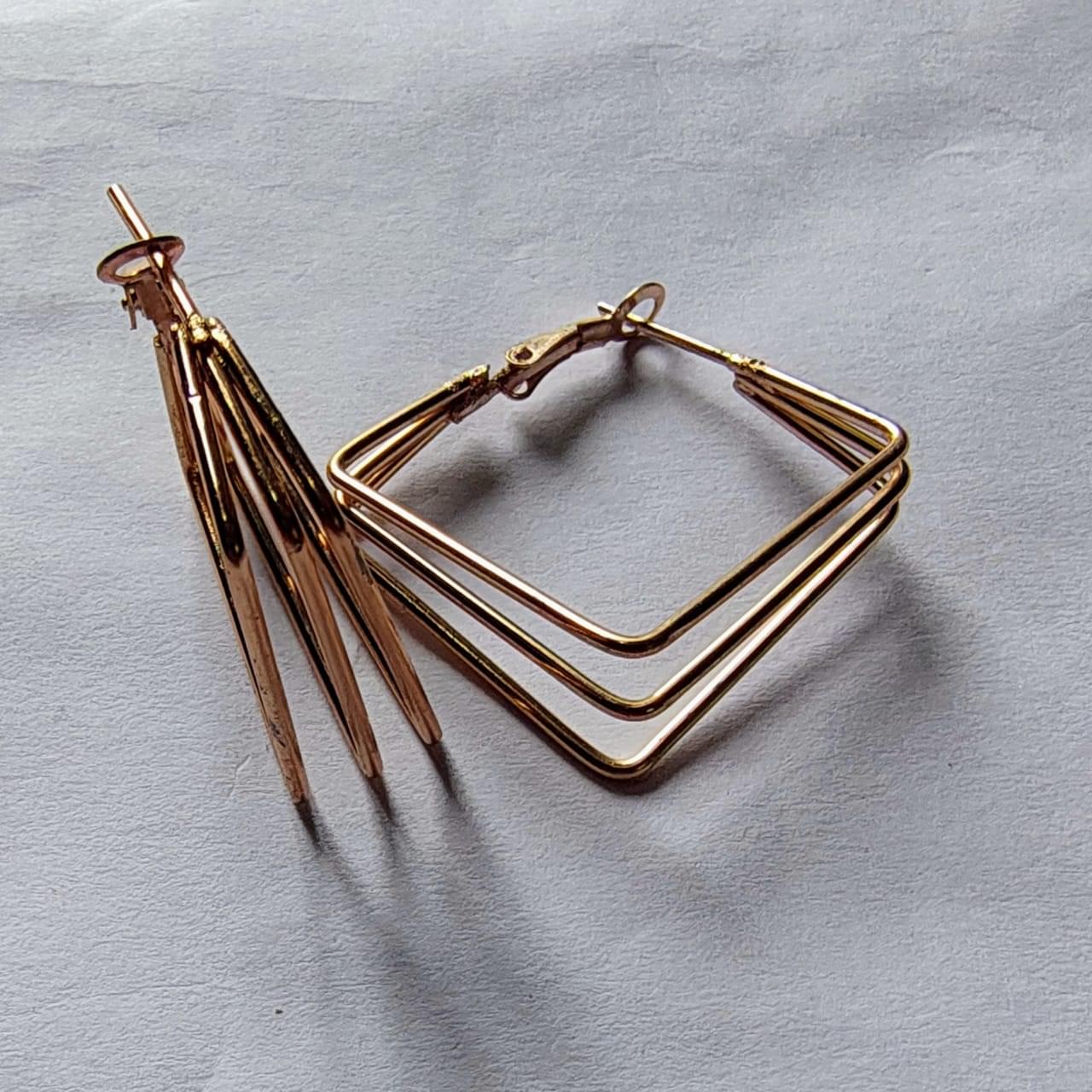 Geometric Square Hoop Earrings