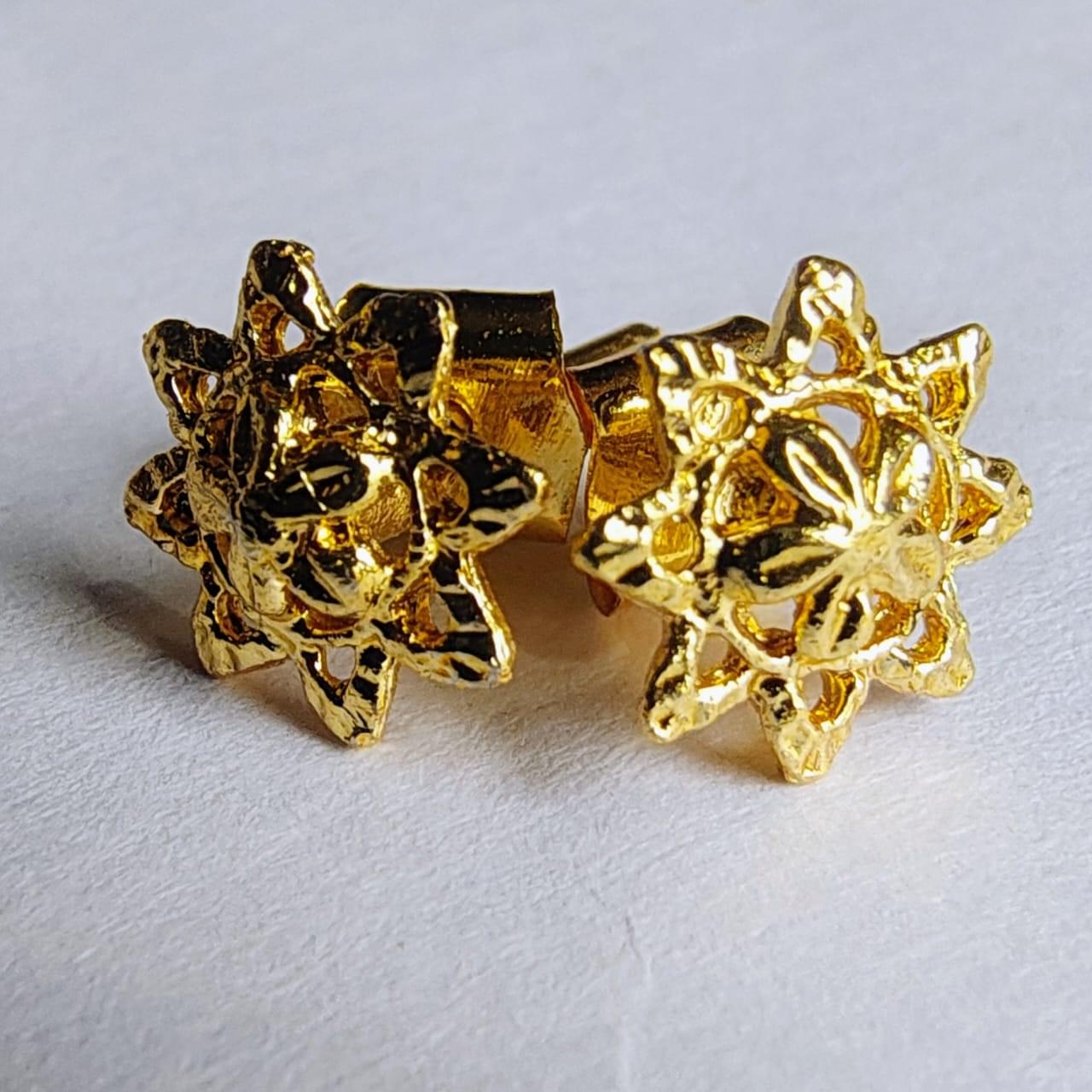 Gold Plated Designer Stud Earrings (Set of 12 Pairs) - Image 4