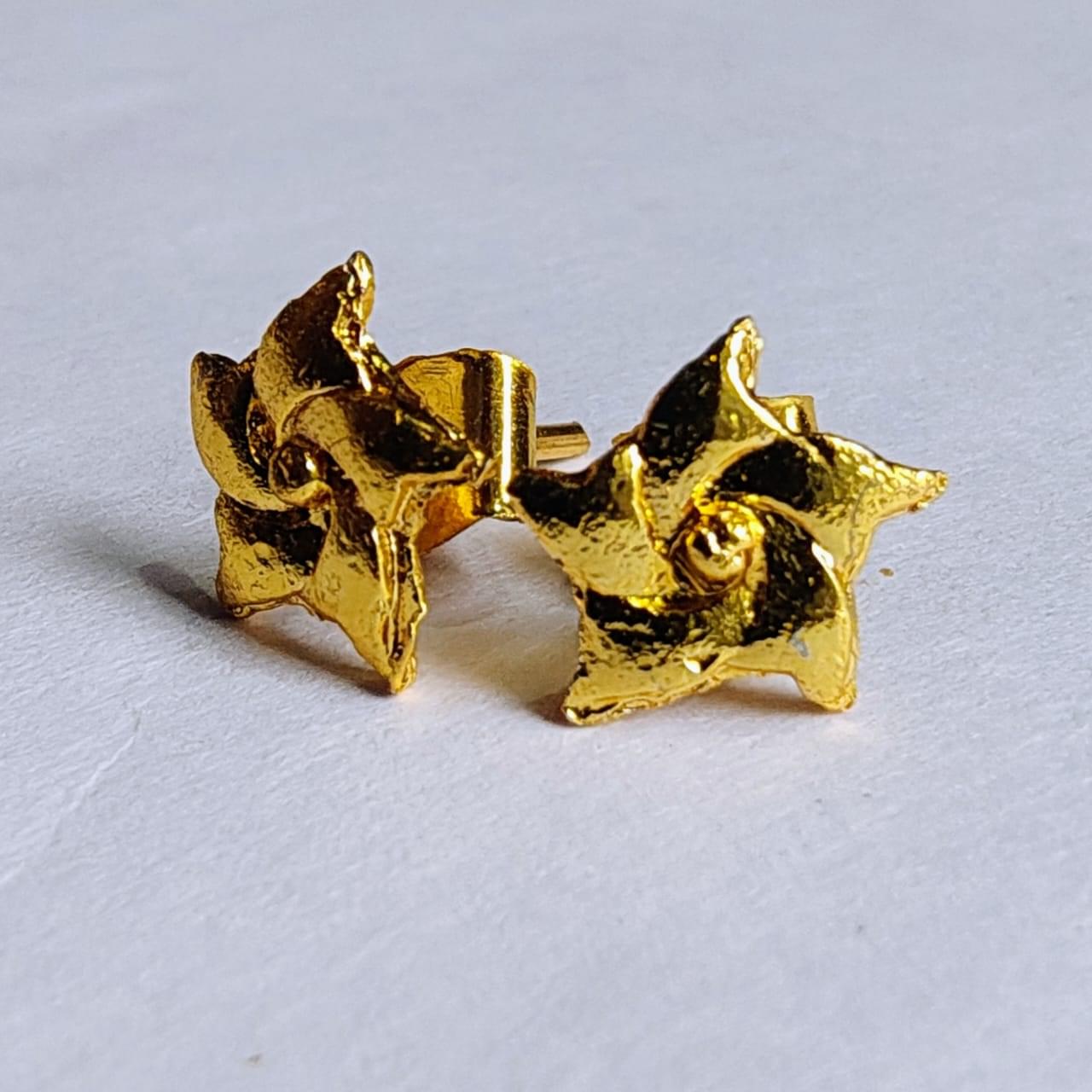 Gold Plated Designer Stud Earrings (Set of 12 Pairs) - Image 2